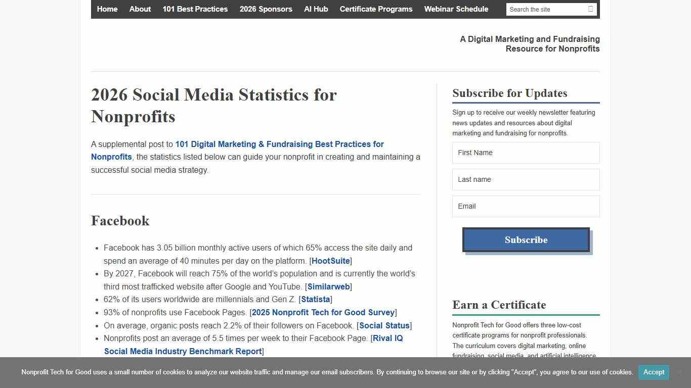 2026 Social Media Statistics for Nonprofits | Nonprofit Tech for Good